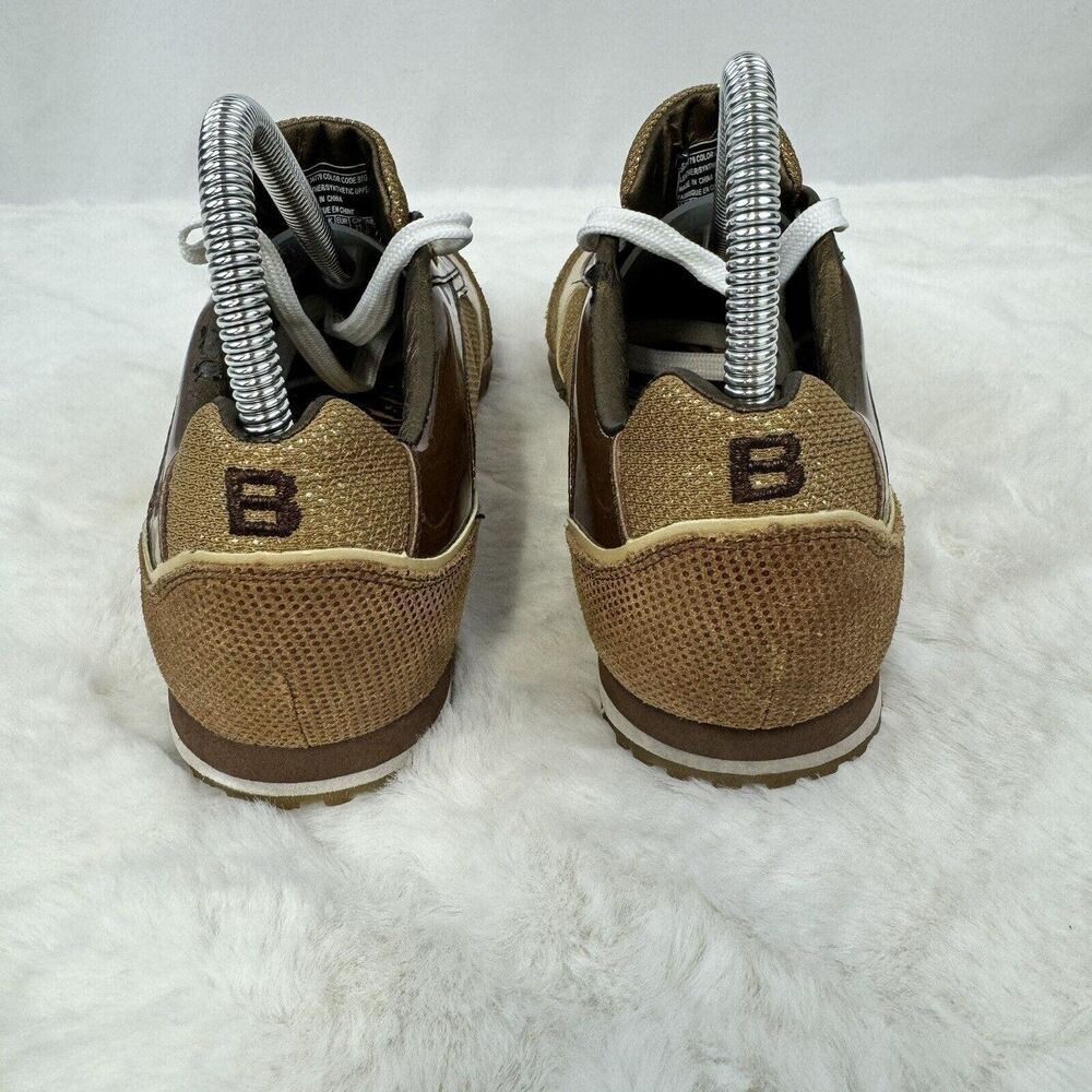 Women’s BEBE Sport Gym Shoes Brown/Gold Leather/Synthetic Upper Size 8 - Picture 6 of 12